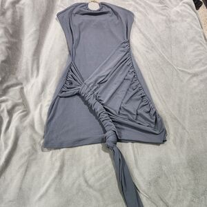 Sleeveless Gray Twist Front Women’s Dress